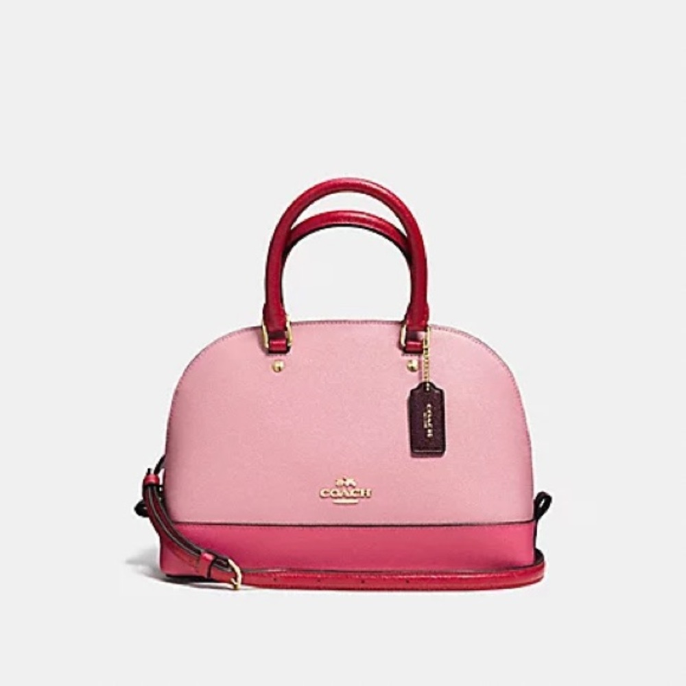 NWT！2PCS COACH SIERRA SATCHEL IN GEOMETRIC COLORBLOCK CROSSGRAIN LEATHER（F57499） - Picture 9 of 11